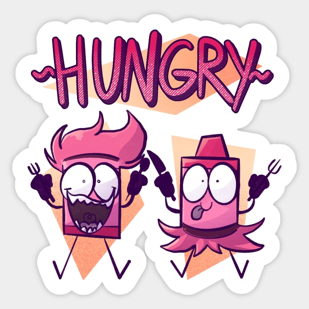 H U N G R Y Sticker by Jakeneutron